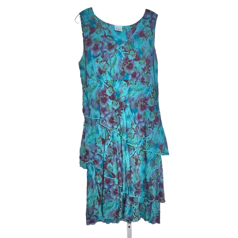 Flowy Dress Sz L Tiered Cotton Tie Die Fairy Romantic Feminine Boho Romantic